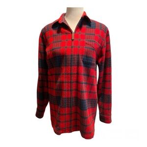 Lauren Ralph Lauren 100% Lambswool Zip Flannel Jacket Women’s Medium Wool